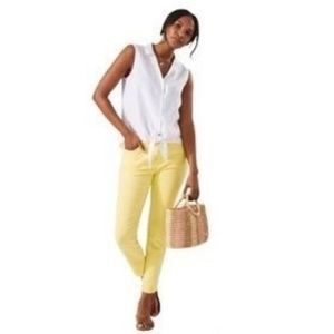 Tommy Bahama radiant sun yellow boracay beach high rise ankle pants size 4